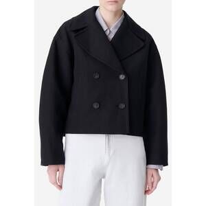 NEW VANESSABRUNO button front wool coat in black